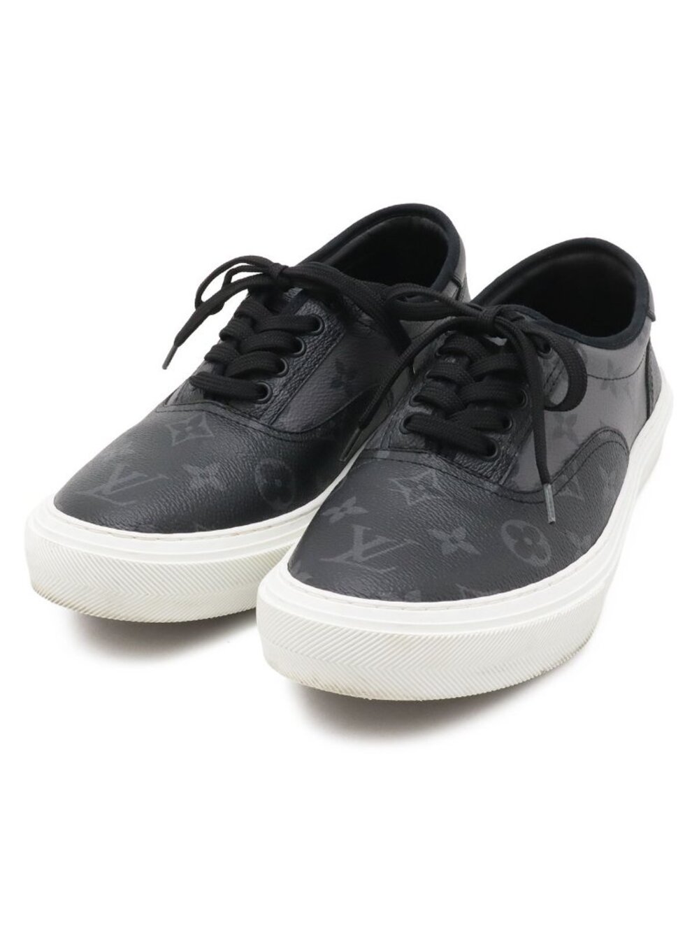 Louis Vuitton Monogram Eclipse Reverse Trocadero Line Richelieu Sneakers Low